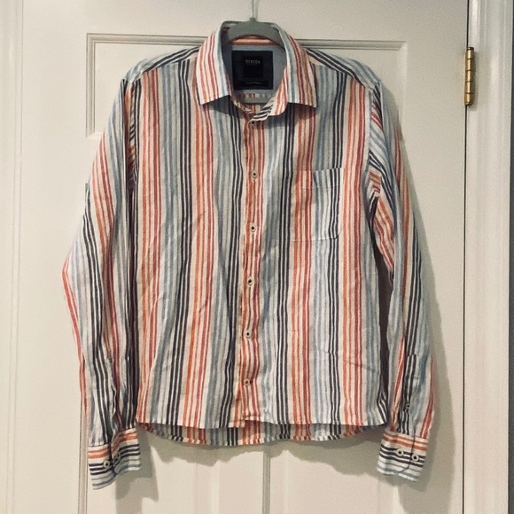 Benson NYC Classic Striped Button Down Shirt - Size Medium - Picture 1 of 10